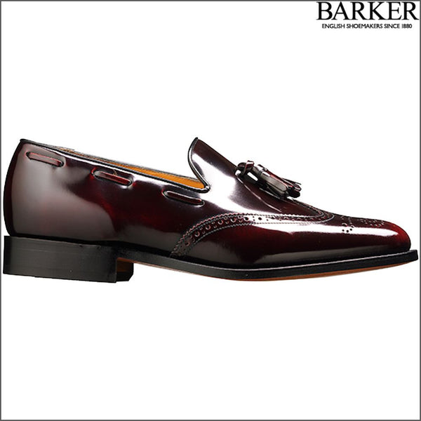Barker Clive Burgundy Hi-Shine Loafer.