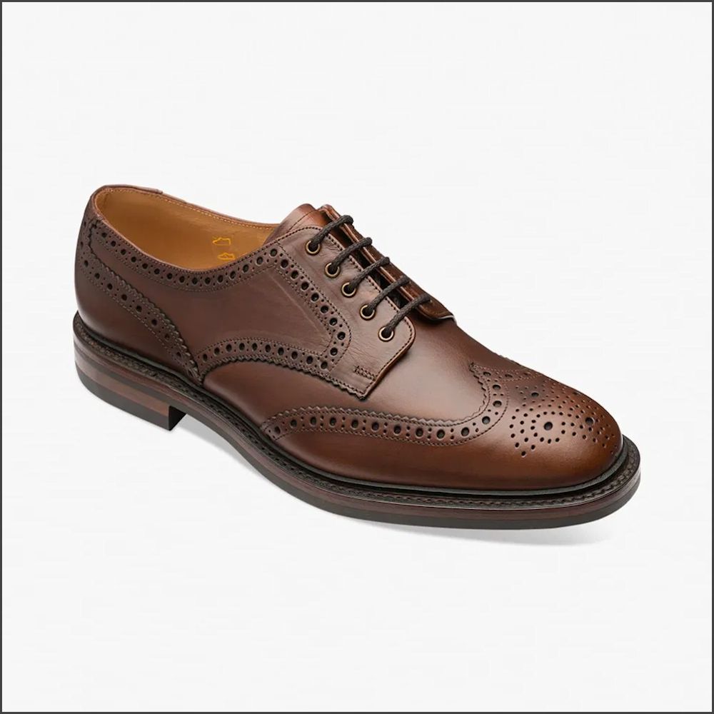 Loake Chester Brown Brogue Shoe Rubber Soleª - Main Image