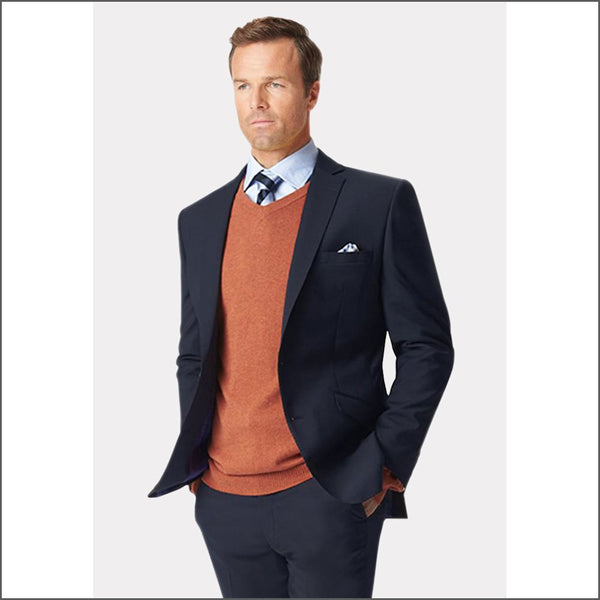 Brook Taverner Cassino Navy Fashion Fit Washable Crease Resistant Suit*