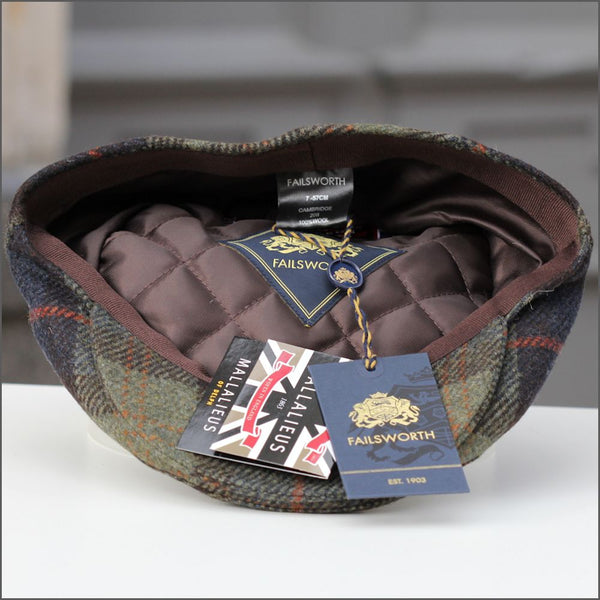 Cambridge Navy Olive Check Cap+