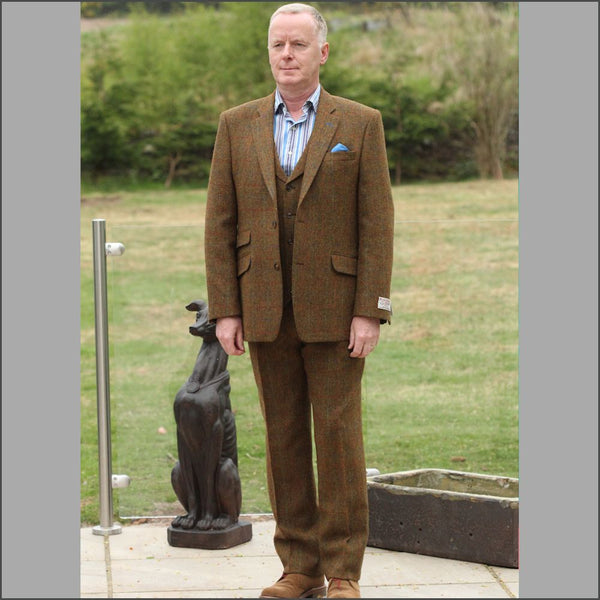 Harris Tweed Rust Check Jacket=