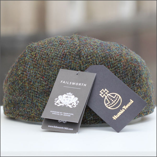 Harris Tweed Stornoway Brown Herringbone Cap--