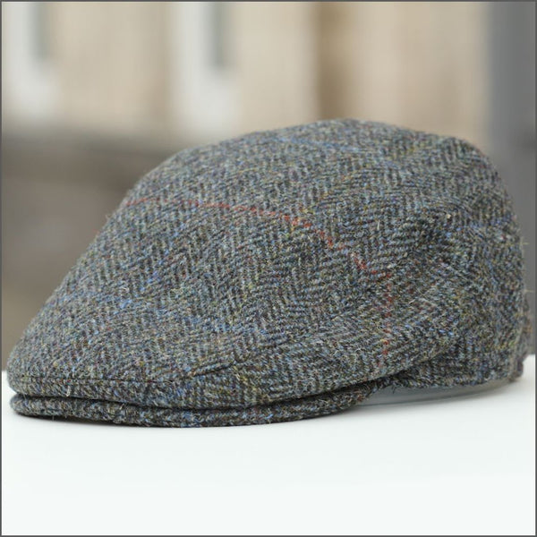 Harris Tweed Stornoway Charcoal Herringbone Cap--