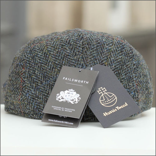 Harris Tweed Stornoway Charcoal Herringbone Cap--
