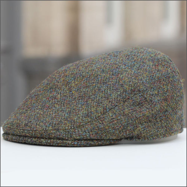 Harris Tweed Stornoway Brown Herringbone Cap--