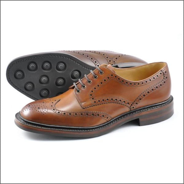 Loake Chester Mahogany Brogue Shoe Rubber Soleª