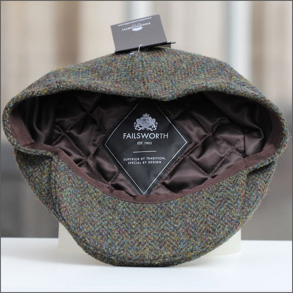 Harris Tweed Stornoway Brown Herringbone Cap--