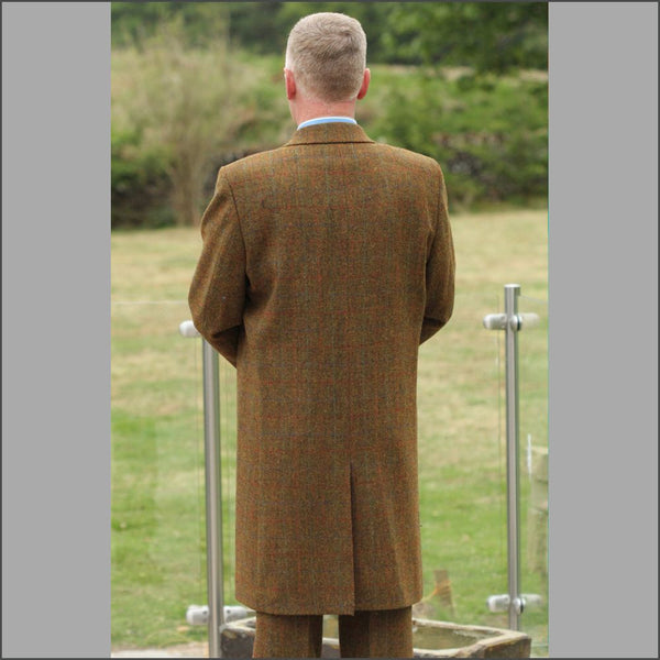 Harris Tweed Rust Check Overcoat*