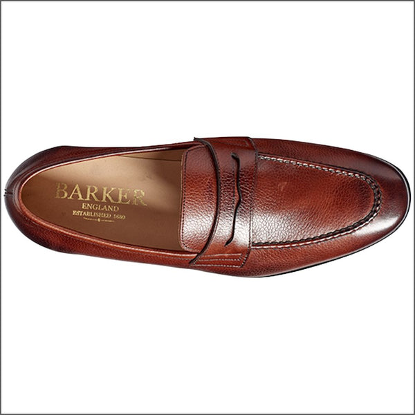 Barker Ledley Cherry Grain Apron Front Mocassin Slip On.