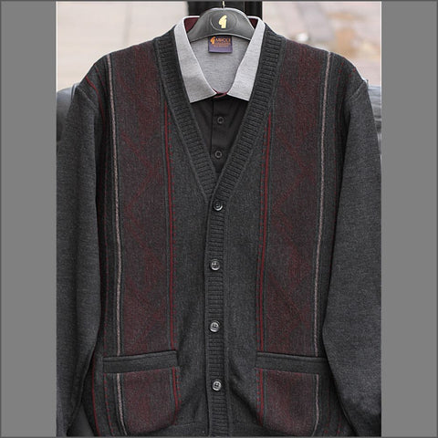Dg's Charcoal Pattern Cardigan@