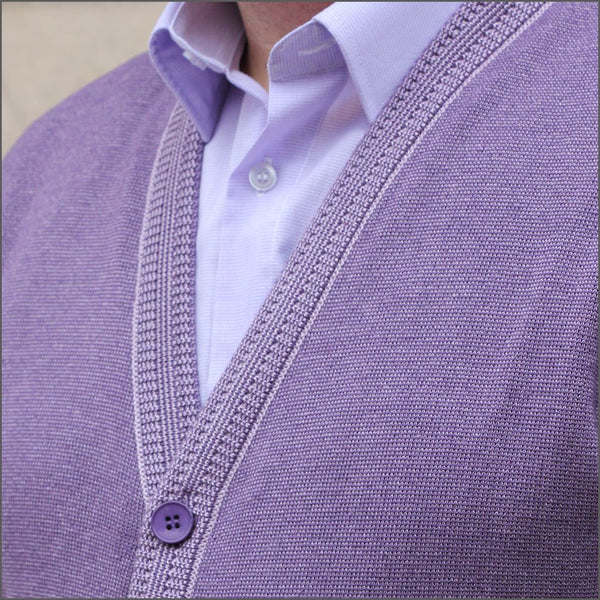 Prestige Lilac Classic Wool Blend Cardigan@
