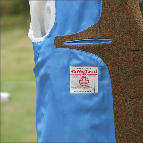 Harris Tweed Rust Check Overcoat*