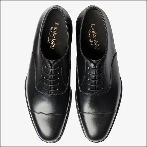 Loake Aldwych Black Calf Oxford Rubber Sole F fittingª