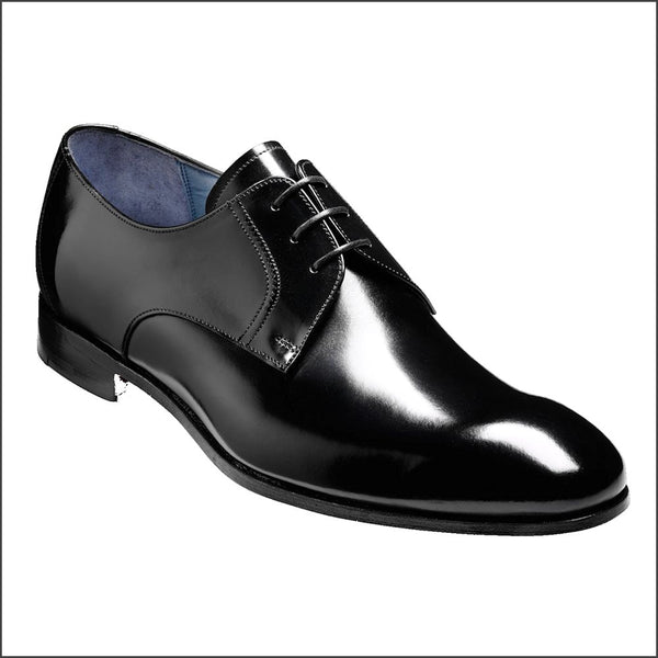 Barker Rutherford Black Hi Shine Derby Shoe.
