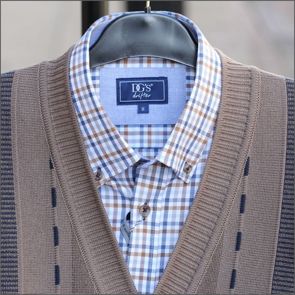 Dg's Beige Pattern Wool Blend Cardigan-