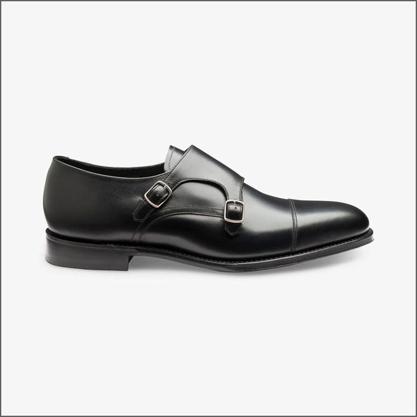 Loake Cannon Black Leather Buckle Monk Shoeª