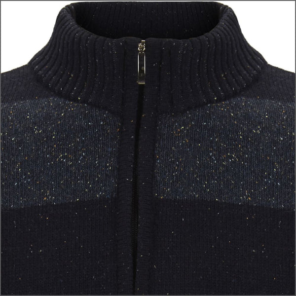 Drifter Navy/Blue Stripe Fleck Zip Neckº