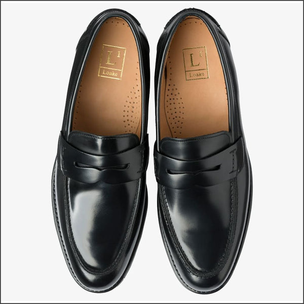 Loake 356 Black Saddle Loafer Shoe* | cwmenswear