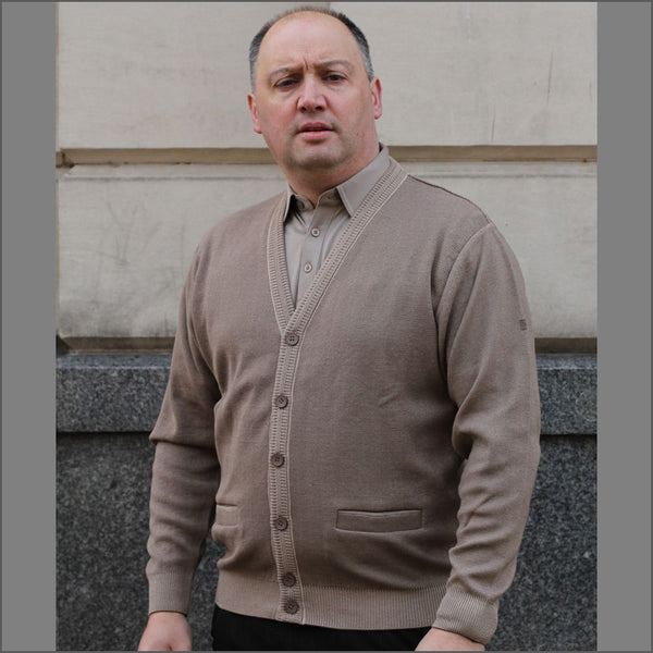 Prestige Beige Classic Cardigan@