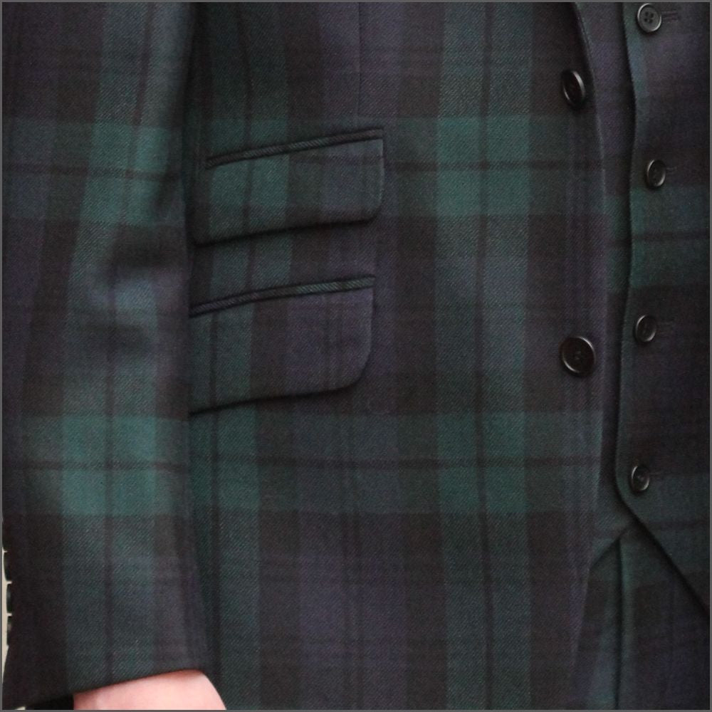 Black Watch Tartan Wool Blazer-- cwmenswear