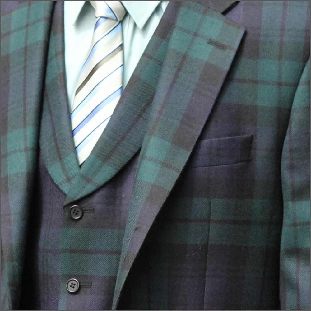 Black Watch Tartan Wool Blazer-- cwmenswear