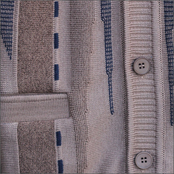 Dg's Beige Pattern Wool Blend Cardigan-