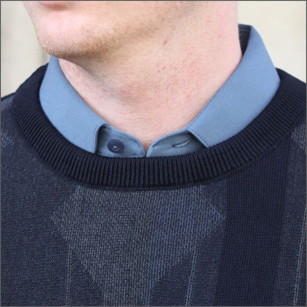 DG's Navy Pattern Crew NecKº