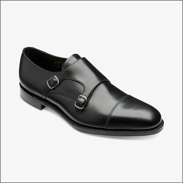 Loake Cannon Black Leather Buckle Monk Shoeª