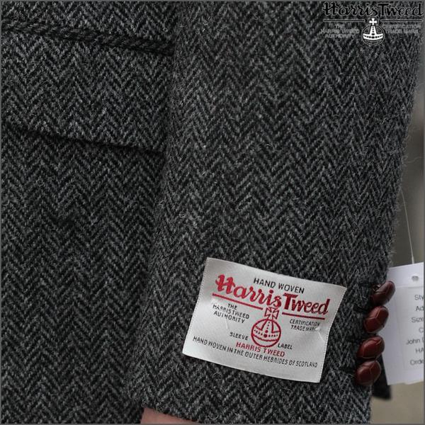 Harris Tweed Grey Herringbone 3pic Suit=