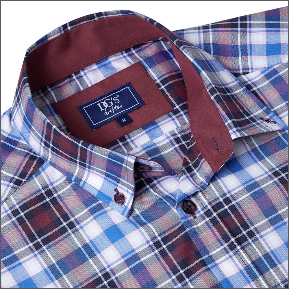 Drifter Ivano Red & Blue Check Shirt>> | cwmenswear
