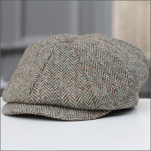 Harris Tweed Carloway 8 Piece Fawn Herringbone Cap--