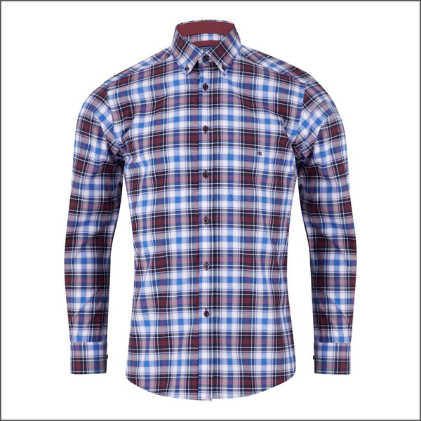 Drifter Ivano Red & Blue Check Shirt | cwmenswear