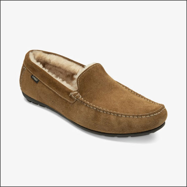 Loake Guards Tan Suede Slippers=