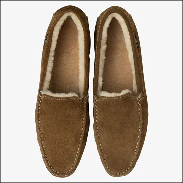 Loake Guards Tan Suede Slippers=