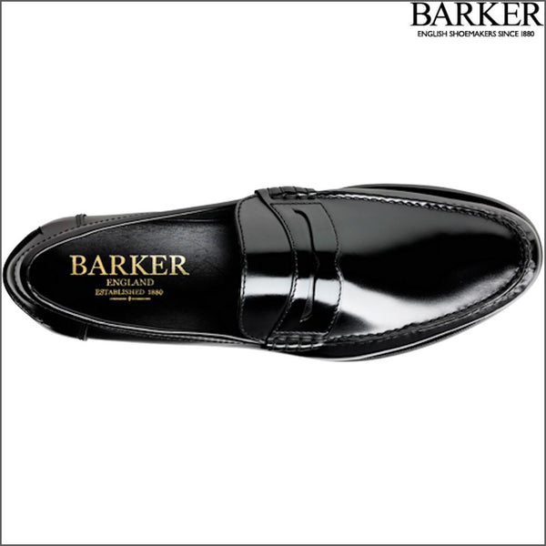 Barker Newington Black Hi-Shine Mocassin.