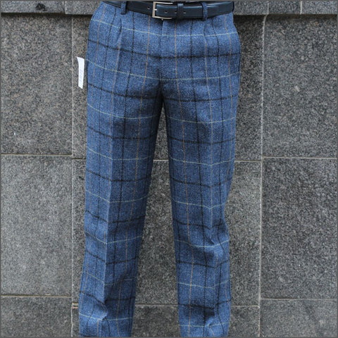 Harris Tweed Ensay Bule Marl Trouser=