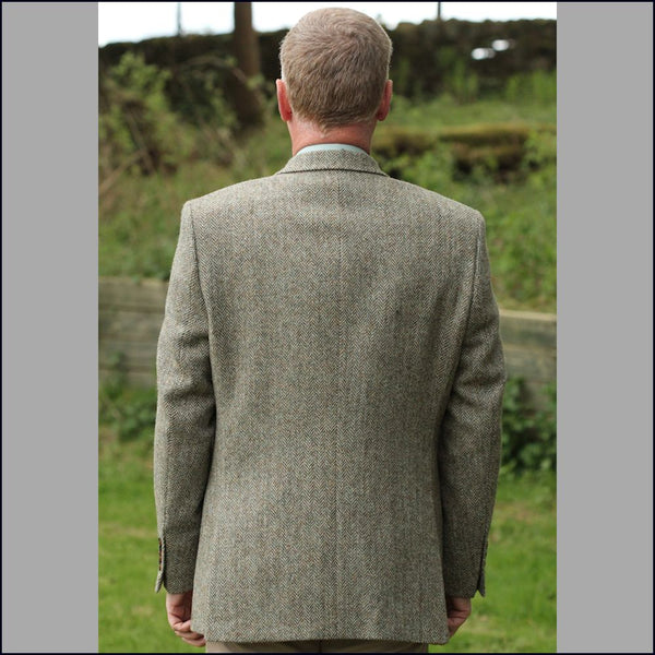Harris Tweed Fawn Herringbone Jacket=