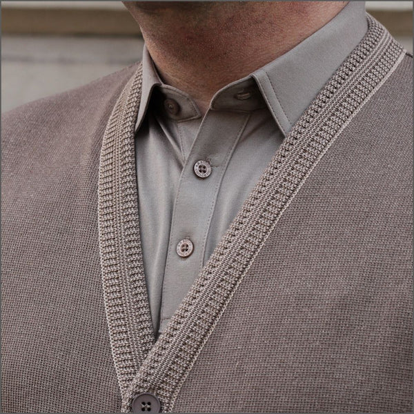 Prestige Beige Classic Cardigan@