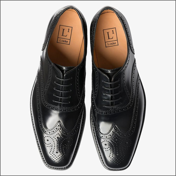 Loake 202 Black Full Brogue Shoe* | cwmenswear