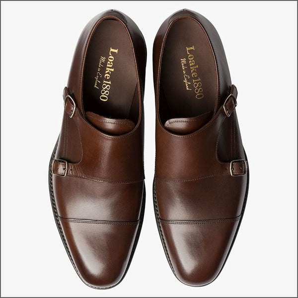 Loake Cannon Dark Brown Leather Buckle Monk Shoeª