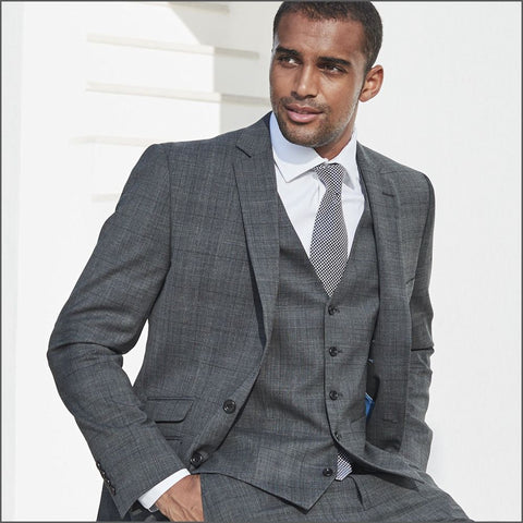 Brook Taverner Cassino Grey Check Washable Suit*