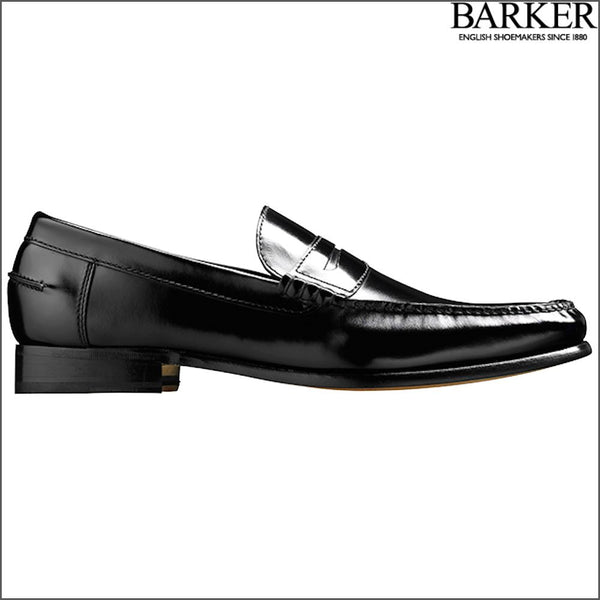 Barker Newington Black Hi-Shine Mocassin.