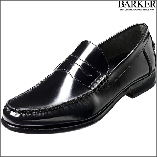 Barker Newington Black Hi-Shine Mocassin.