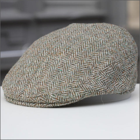 Harris Tweed Stornoway Beige Herringbone Cap--