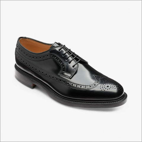 Loake Royal Black Leather Shoe=