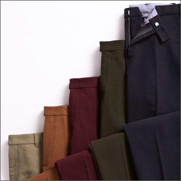 Brook Taverner Navy Kerswell Moleskin Trousers*