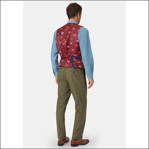 Brook Taverner Haincliffe Green Overcheck Tweed Suit Trouser*