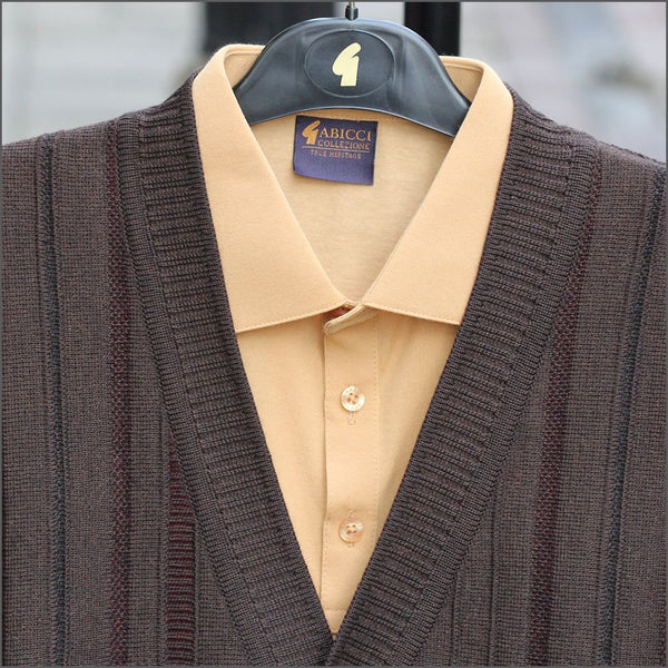 Dg's Brown Pattern Wool Blend Cardigan@