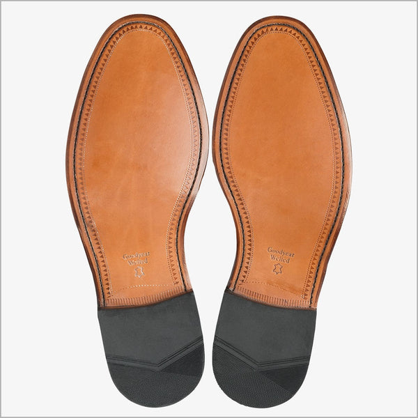 Loake Foley Cedar Leather Semi Brogue Derby Shoe=
