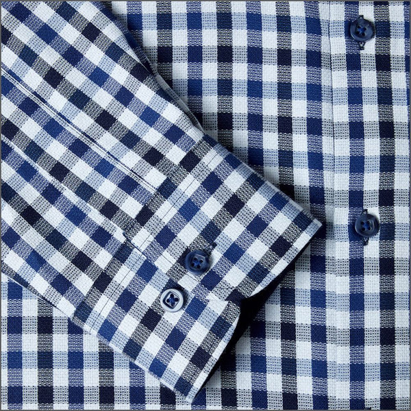 Drifter Ivano Navy, white & Blue Check Shirt--